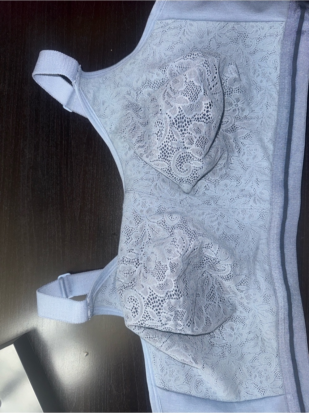 Cacique Light Blue Lace Wireless Bra